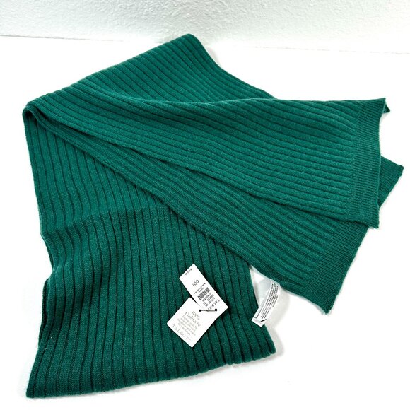 Talbots 100% Cashmere Rib Knit Scarf – Green, NWT - Picture 1 of 3